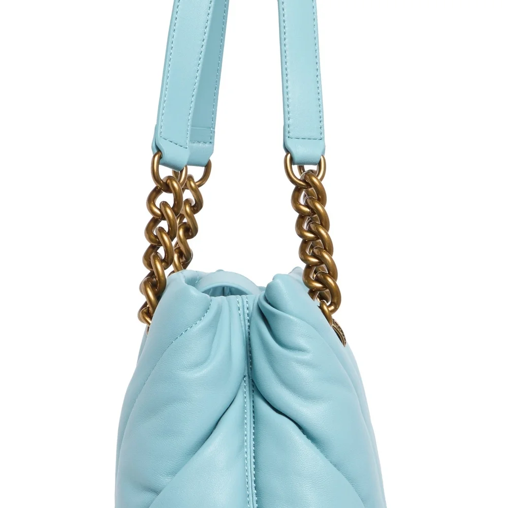 Kurt Geiger Light Blue Quilted Shoulder Bag with Gold Chain - Picture 10 of 14